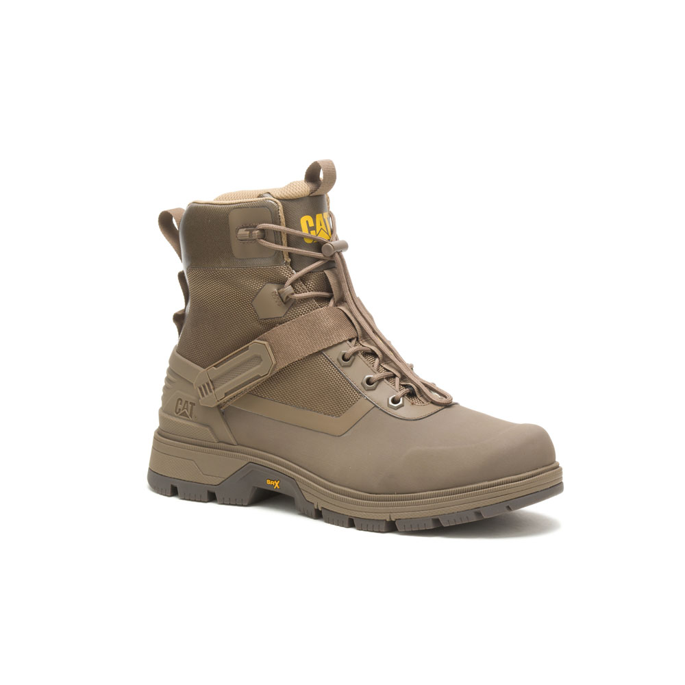 Caterpillar Boots PK - Caterpillar Leverage Buckle Mens Walking Boots Khaki (238514-SZB)